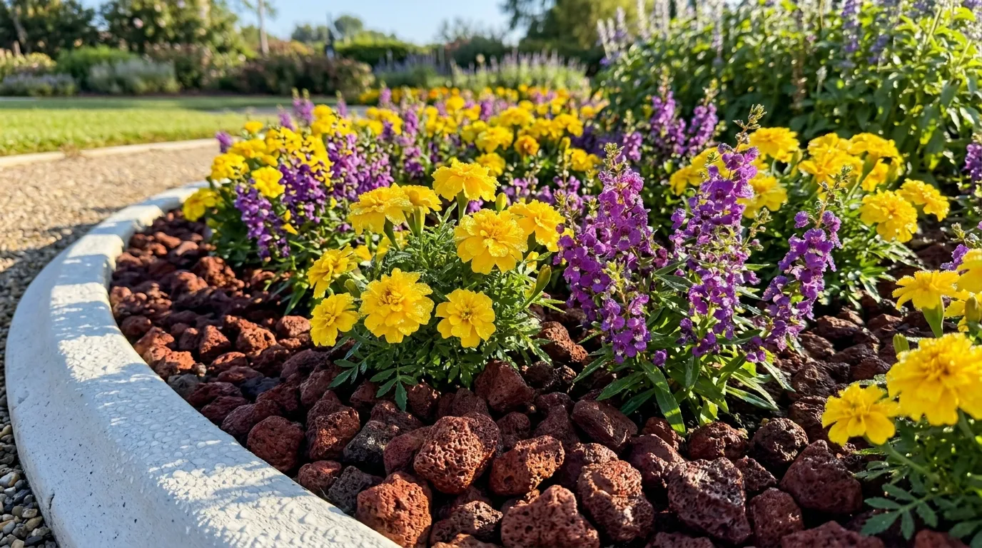 Rock Bed With Clear Border
